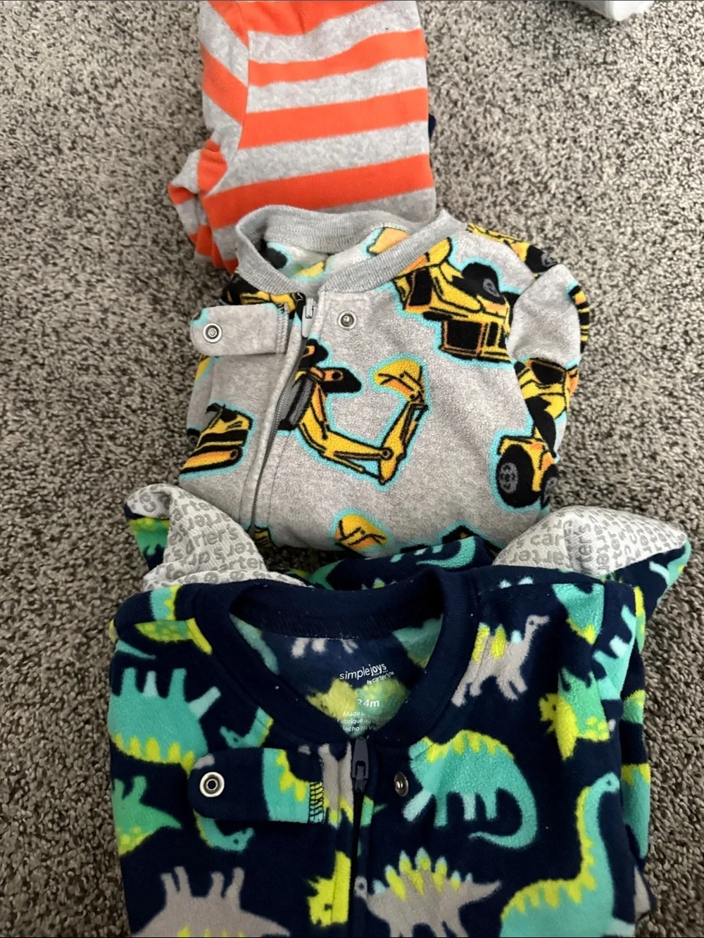 Simple Joys Fleece Footies Pack of 3- 24M